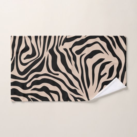 Zebra Stripes Cream beige Black Wild Animal Print Bad Handdoek (Handdoek)