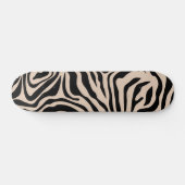 Zebra Stripes Cream Beige Black Wild Animal Skateboard (Horizontaal)