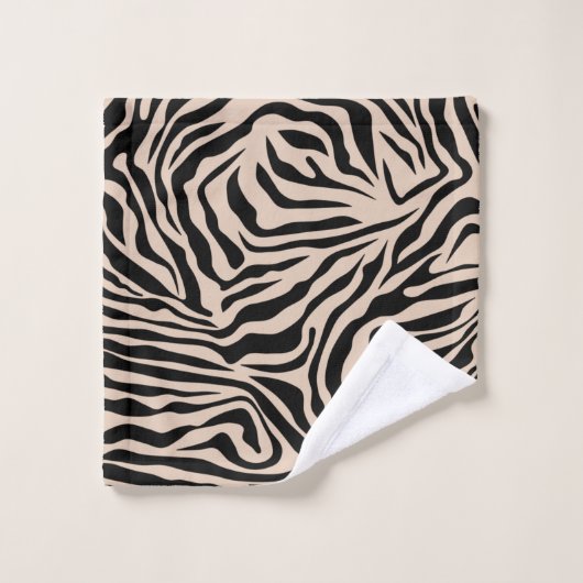 Zebra Stripes crème Beige Black Wild Poster de ani (Gant de toilette)