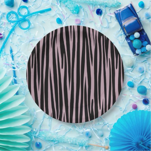 Zebra stripes Dierpatroon Lavender Shade Papieren Bordje (Feest)