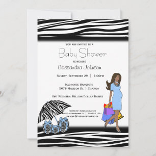 Zebra Stripes en Blue African American mama Kaart