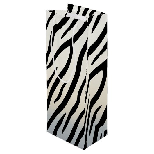 Zebra Stripes Exotic Animal Print Wijn Cadeautas (Achterkant Gekanteld)