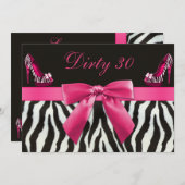 Zebra Stripes & Hoge Hakken Verjaardagsfeest 30e Kaart (Voorkant / Achterkant)