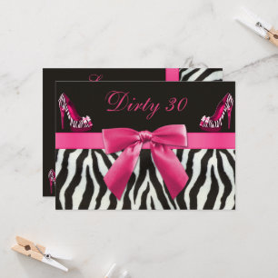 Zebra Stripes & Hoge Hakken Verjaardagsfeest 30e Kaart