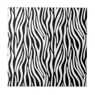Zebra Stripes in zwart-wit bonteffect Tegeltje