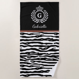 Zebra Stripes Laurel Wreath Crown Black White Strandlaken