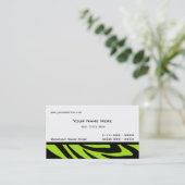 Zebra Stripes Lime Green Visitekaartje (Staand voorkant)
