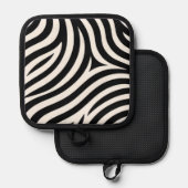Zebra Stripes Moderne Print Pannenlap (Voorkant / Achterkant)