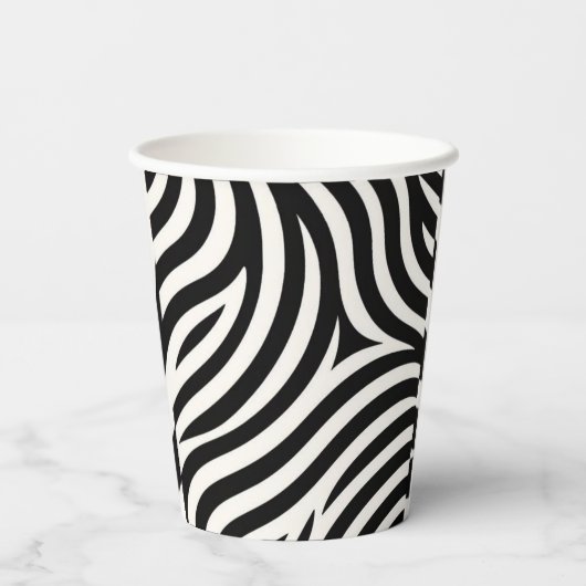 Zebra Stripes Moderne Print Papieren Bekers (Achterkant)