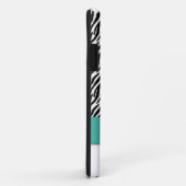 Zebra Stripes Monogram Turquoise iPhone 5 Hoesje (Achterkant/rechts)