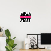Zebra Stripes Motif Nom personnalisé Poster (Bureau à domicile)