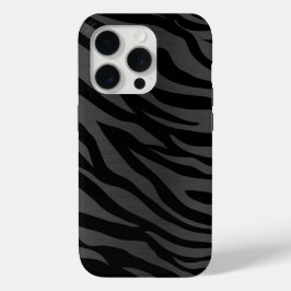 Zebra Stripes op donkergrijs iPhone 15 Pro Case