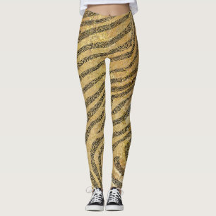 Zebra Stripes op gouden marmer Leggings