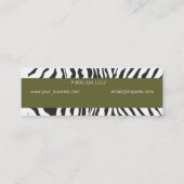 Zebra Stripes Optical Black White Mini Visitekaartje (Achterkant)