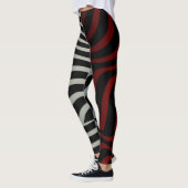 Zebra Stripes Pattern - 3D Red White Leggings (Links)