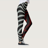 Zebra Stripes Pattern - 3D Red White Leggings (Rechts)