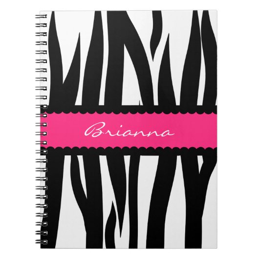 Zebra Stripes Pattern - Persoonlijke naam notebook Notitieboek (Voorkant)