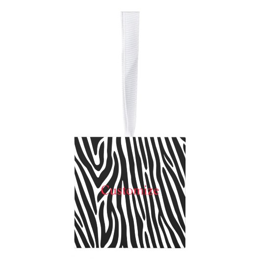Zebra Stripes Pattern Thunder_Cove Kubus Ornament (Rechts)