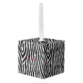 Zebra Stripes Pattern Thunder_Cove Kubus Ornament (Achter hoekig)