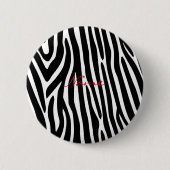 Zebra Stripes Pattern Thunder_Cove Ronde Button 5,7 Cm (Voorkant)