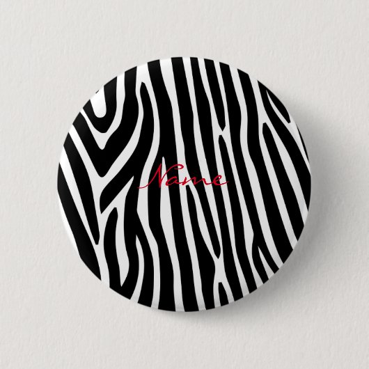 Zebra Stripes Pattern Thunder_Cove Ronde Button 5,7 Cm (Voorkant)