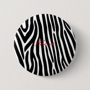 Zebra Stripes Pattern Thunder_Cove Ronde Button 5,7 Cm