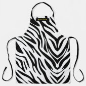 Zebra Stripes personaliseren zwart Schort (Voorkant)