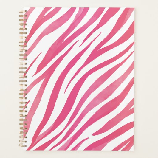 Zebra Stripes Pink Wild Animal Print Planner (Voorkant)