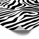 Zebra Stripes Poster de animal sauvage noir et bla (Coin)