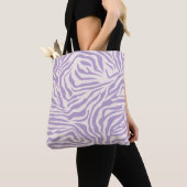 Zebra Stripes Preppy Paars Wild Animal Print Draagtas (Dichtbij)