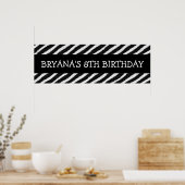 Zebra Stripes print aangepaste verjaardagsfeestban (Keuken)