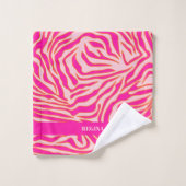 Zebra Stripes Rose Orange Wild Poster de animal -  (Gant de toilette)