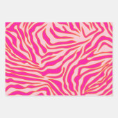 Zebra Stripes Roze Oranje Wilde Dierafdrukken Inpakpapier Vel (Voorkant)