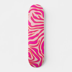 Zebra Stripes Roze Oranje Wilde Dierafdrukken Skateboard