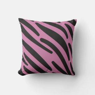 Zebra Stripes Roze zwart wild dier Kussen