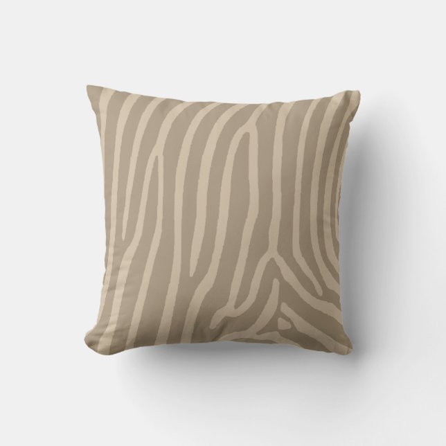 Zebra Stripes Tan en Cream Kussen (Voorkant)