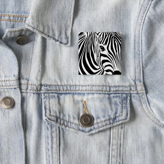 Zebra Stripes Vierkante Button 5,1 Cm (In situ)