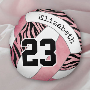 zebra stripes w roos goud gepersonaliseerde volley rond kussen
