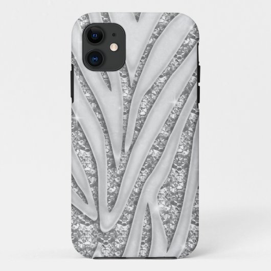 Zebra Stripes White Diamond iPhone 5 Hoesje (Achterkant)