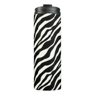 Zebra Stripes - Zwart en Wit Thermosbeker