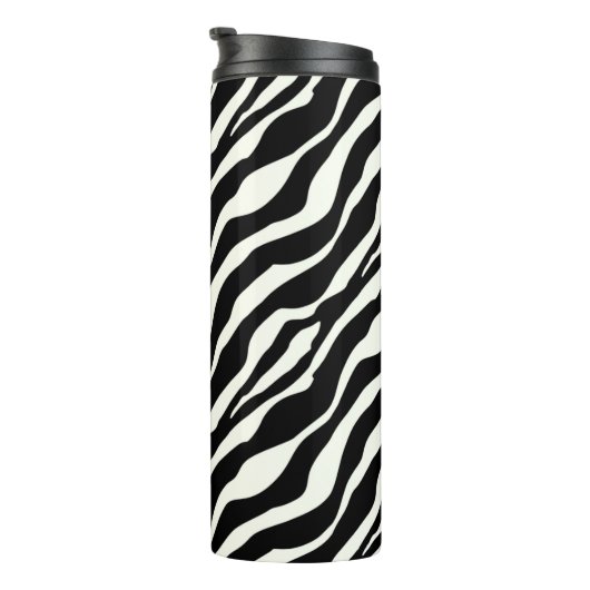 Zebra Stripes - Zwart en Wit Thermosbeker (Geroteerd rechts)
