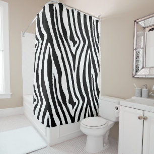 Zebra Stripes Zwart & Wit Safari Animal Print Douchegordijn
