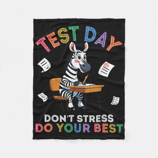 Zebra Student Test Dag Niet Stress Doe Je Beste SU Fleece Deken (Voorkant)