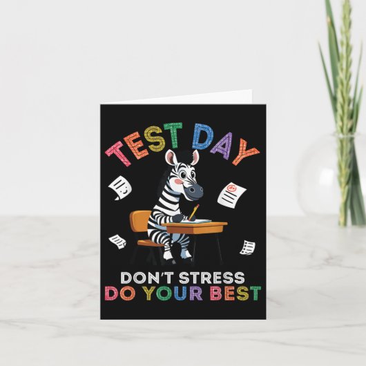 Zebra Student Test Dag Niet Stress Doe Je Beste SU Kaart (Voorkant)