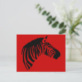 ZEBRA SUR LA CARTE POSTALE ROUGE (Debout devant)