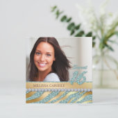 Zebra Sweet 16 Invitation de fête Bijoux Turquoise (Debout devant)