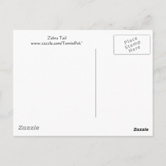 Zebra Tail Briefkaart (Achterkant)