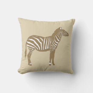 Zebra - Taupe Tan en White Kussen