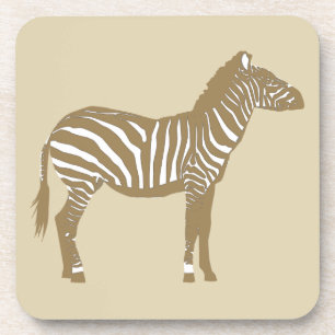 Zebra - Taupe Tan en White Onderzetter