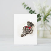 Zebra Teddy Briefkaart (Staand voorkant)